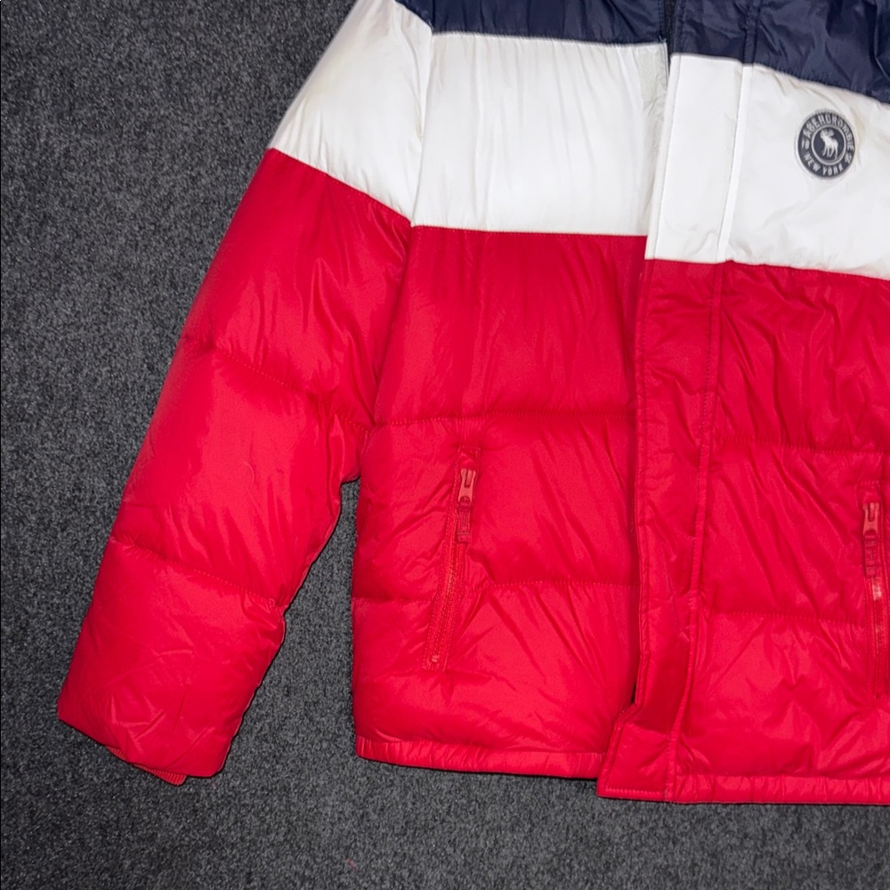 Abercrombie Kids Navy, Red and white Puffer  Jacket w/sherpa lining 15/16 - Picture 5 of 11